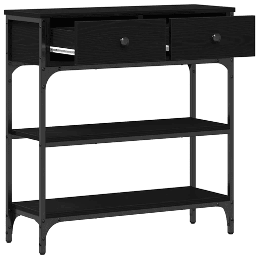 Mesa Consola - Mesa De Entrada com gaveta Carvalho preto 72,5 x 25 x 75 cm