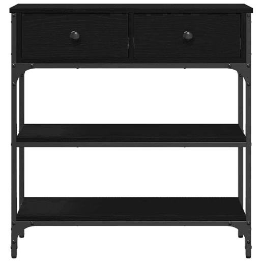 Mesa Consola - Mesa De Entrada com gaveta Carvalho preto 72,5 x 25 x 75 cm