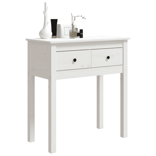 Mesa Consola - Mesa De Entrada 70x35x75 cm pinho maciço branco