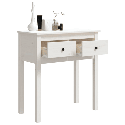 Mesa Consola - Mesa De Entrada 70x35x75 cm pinho maciço branco
