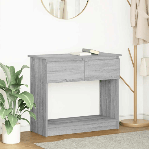 Mesa Consola - Mesa De Entrada com gavetas 85,5x38,5x74,5 cm sonoma cinzento