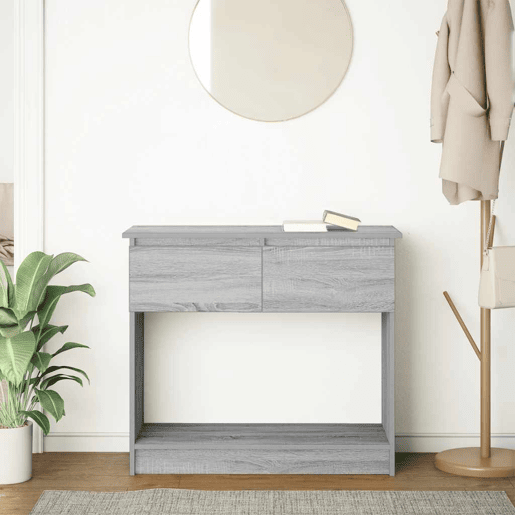 Mesa Consola - Mesa De Entrada com gavetas 85,5x38,5x74,5 cm sonoma cinzento