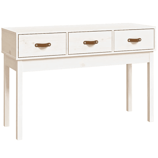 Mesa Consola - Mesa De Entrada 114x40x75 cm pinho maciço branco