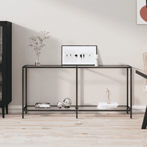 Mesa Consola - Mesa De Entrada transparente 160x35x75,5 cm vidro temperado