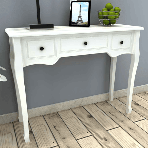 ToucadorMesa Consola - Mesa De Entrada com três gavetas branco