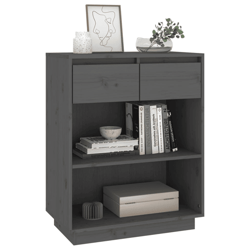 Mesa Consola - Mesa De Entrada 60x34x75 cm pinho maciço cinza