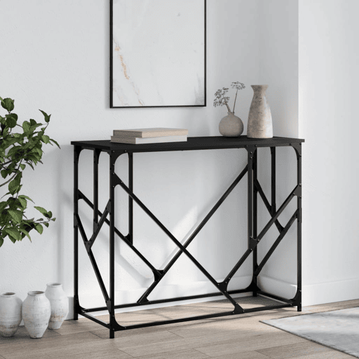Mesa Consola - Mesa De Entrada 100x40x80 cm derivados de madeira preto