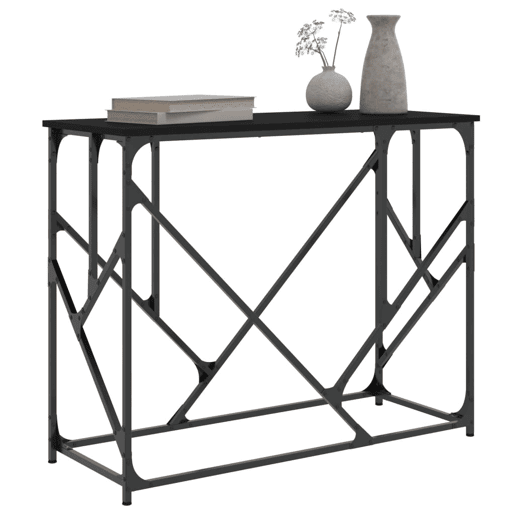 Mesa Consola - Mesa De Entrada 100x40x80 cm derivados de madeira preto