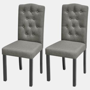 vidaXL Cadeiras de jantar 2 pcs tecido cinzento