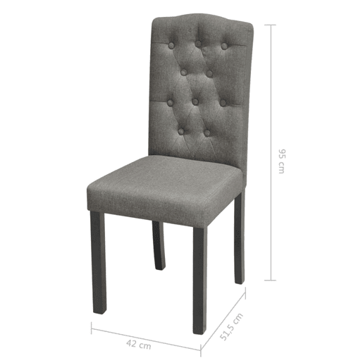 vidaXL Cadeiras de jantar 2 pcs tecido cinzento