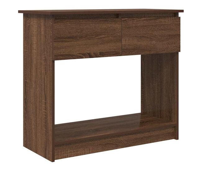 Mesa consola - mesa de entrada con cajones roble marrón 85,5x38,5x74,5 cm