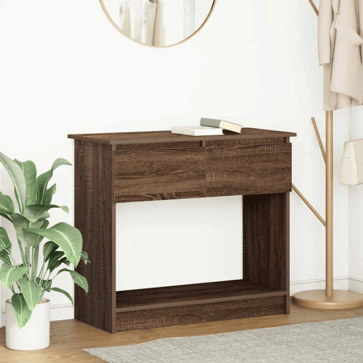Mesa Consola - Mesa De Entrada com gavetas 85,5x38,5x74,5 cm carvalho castanho