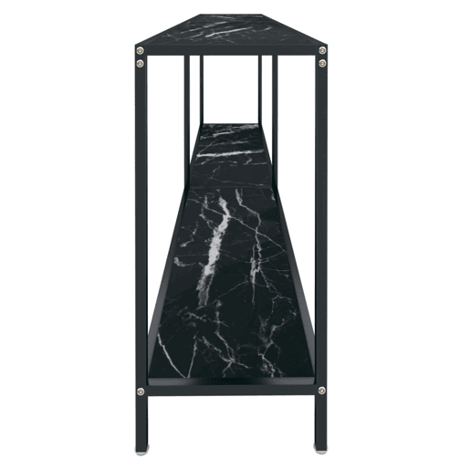 Mesa Consola - Mesa De Entrada preto 200x35x75,5 cm vidro temperado