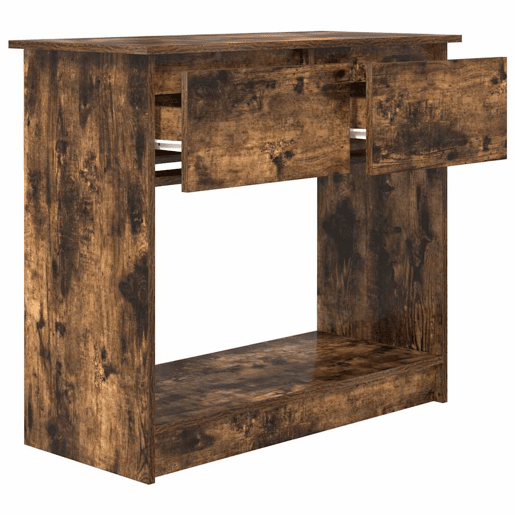 Mesa Consola - Mesa De Entrada com gavetas 85,5x38,5x74,5 cm carvalho fumado