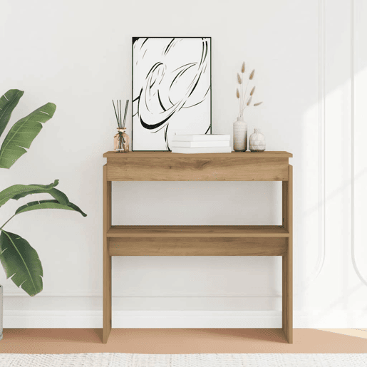 Mesa Consola - Mesa De Entrada 80x30x80 cm derivados madeira carvalho artisiano