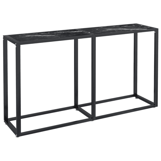 Mesa Consola - Mesa De Entrada mármore preto 140x35x75,5 cm vidro temperado