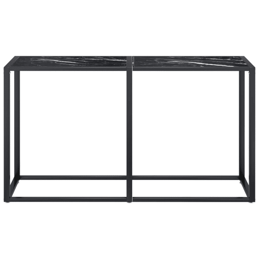 Mesa Consola - Mesa De Entrada mármore preto 140x35x75,5 cm vidro temperado