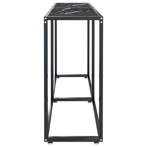 Mesa Consola - Mesa De Entrada mármore preto 140x35x75,5 cm vidro temperado