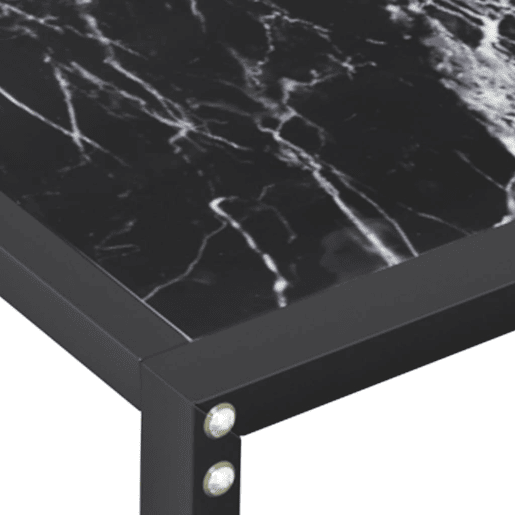Mesa Consola - Mesa De Entrada mármore preto 140x35x75,5 cm vidro temperado