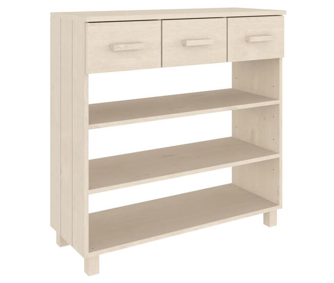 Mesa consola - mesa de entrada hamar madera maciza pino marrón miel 90x35x90 cm