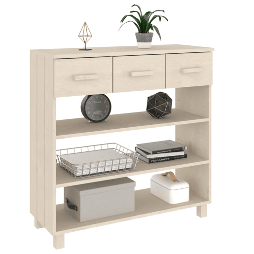 Mesa Consola - Mesa De Entrada HAMAR 90x35x90 cm pinho maciço castanho-mel