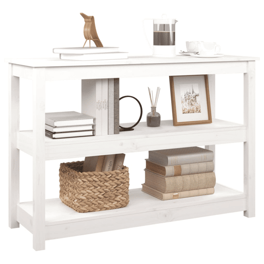 Mesa Consola - Mesa De Entrada 110x40x74 cm pinho maciço branco
