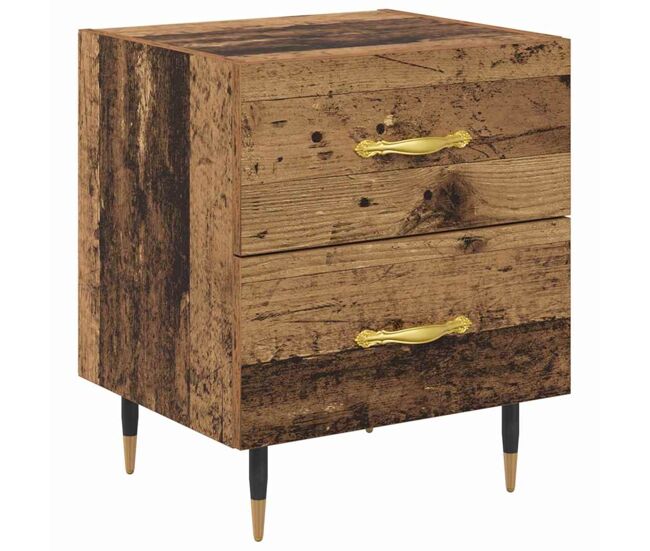 Mesita de noche - mesilla de noche con cajón madera vieja 40 x 35 x 47.5 cm