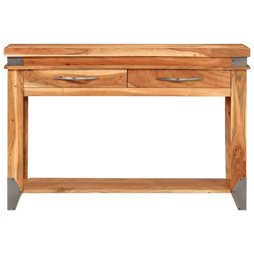 Mesa consola - mesa de entrada de madera maciza de acacia 110x34x74 cm