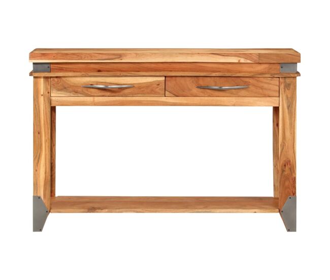 Mesa consola - mesa de entrada de madera maciza de acacia 110x34x74 cm