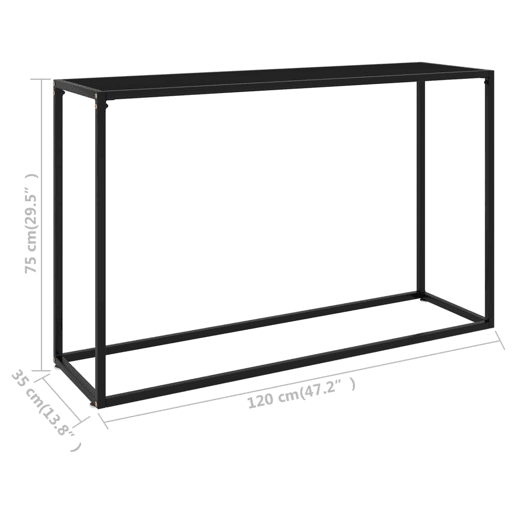 Mesa Consola - Mesa De Entrada 120x35x75 cm vidro temperado preto