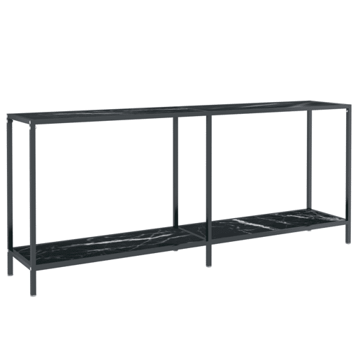 Mesa Consola - Mesa De Entrada preto 180x35x75,5 cm vidro temperado