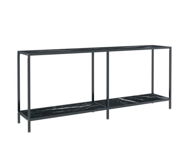 Mesa de consola - mesa de entrada vidrio templado negro 180x35x75,5 cm