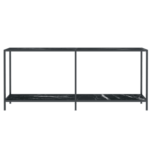 Mesa Consola - Mesa De Entrada preto 180x35x75,5 cm vidro temperado