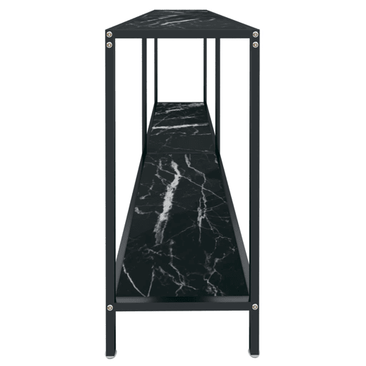 Mesa Consola - Mesa De Entrada preto 180x35x75,5 cm vidro temperado