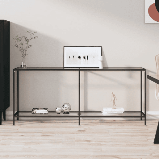 Mesa Consola - Mesa De Entrada transparente 180x35x75,5 cm vidro temperado