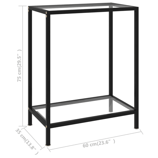 Mesa Consola - Mesa De Entrada 60x35x75 cm vidro temperado transparente