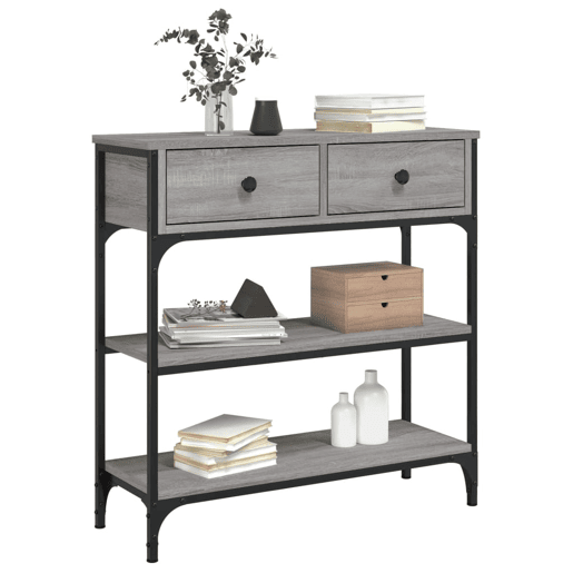 Mesa Consola - Mesa De Entrada 72,5x25x75 cm derivados de madeira cinzento sonoma