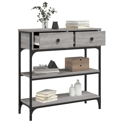 Mesa Consola - Mesa De Entrada 72,5x25x75 cm derivados de madeira cinzento sonoma