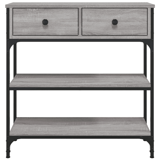 Mesa Consola - Mesa De Entrada 72,5x25x75 cm derivados de madeira cinzento sonoma