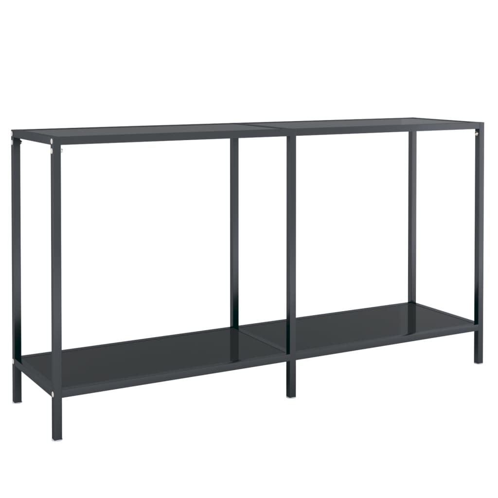 Mesa de consola - mesa de entrada vidrio templado negro 140x35x75,5 cm