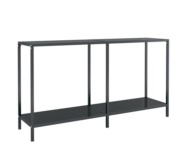 Mesa de consola - mesa de entrada vidrio templado negro 140x35x75,5 cm
