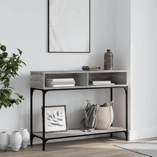 Mesa Consola - Mesa De Entrada 100x30,5x75cm derivados de madeira cinzento sonoma