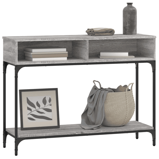 Mesa Consola - Mesa De Entrada 100x30,5x75cm derivados de madeira cinzento sonoma