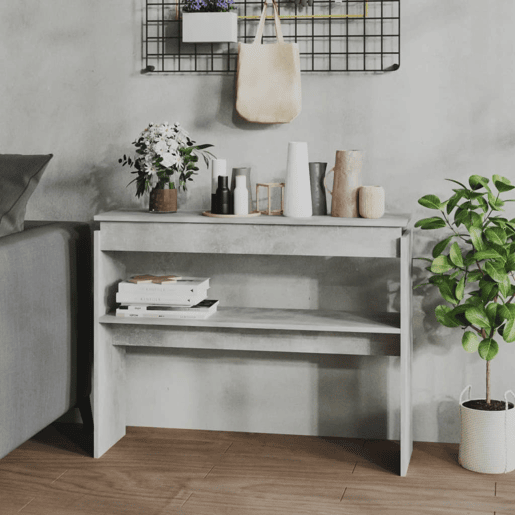 Mesa Consola - Mesa De Entrada 102x30x80 cm derivados de madeira cinzento cimento