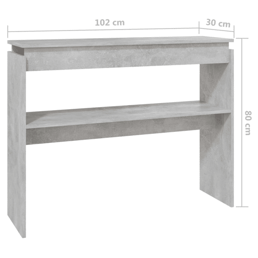 Mesa Consola - Mesa De Entrada 102x30x80 cm derivados de madeira cinzento cimento