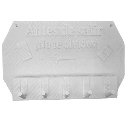 Well Home - Porta-chaves de parede Antes de sair, não se esqueça! cor Branco