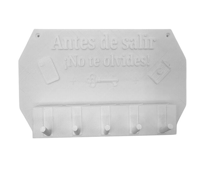 Well home - colgador de llaves de pared "antes de salir ¡no te olvides!" color blanco