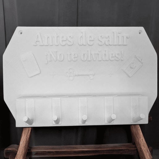 Well Home - Porta-chaves de parede Antes de sair, não se esqueça! cor Branco