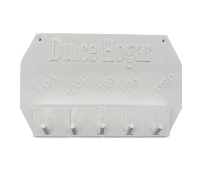 Well home - colgador de llaves de pared ''dulce hogar'' integrantes de la familia color blanco