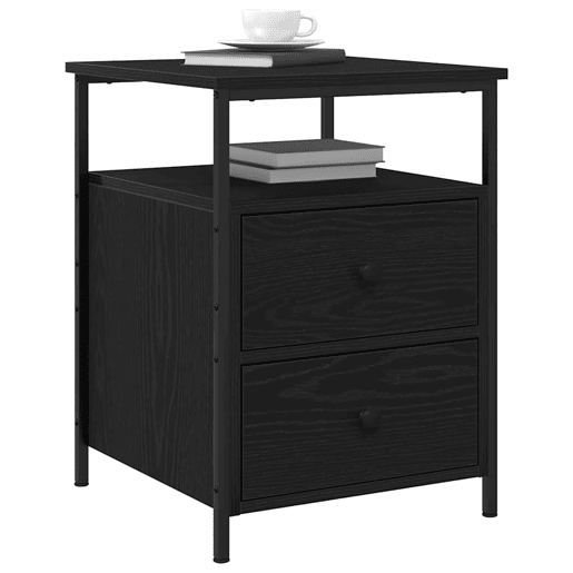 Mesa De Cabeceira - Mesinha De Cabeceira com gaveta Carvalho preto 44 x 45 x 60 cm